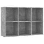 vidaXL Bibliothèque/Buffet gris béton 66x30x98 cm bois d'ingénierie