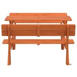vidaXL Table de pique-nique pour 4 enfants avec trou de parasol sapin