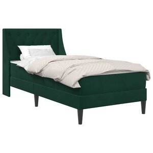 vidaXL Cadre de lit avec matelas Vert foncé 90 x 190 cm Velours