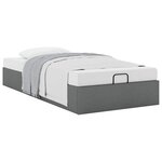 vidaXL Cadre de lit ottoman sans matelas gris foncé 90x190 cm tissu