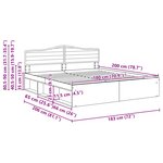 vidaXL Cadre de lit Gris Sonoma 180 x 200 cm Pin massif