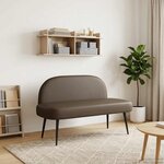 vidaXL Banc rembourré avec dossier Gris 110 x 60 x 76 cm Simili cuir