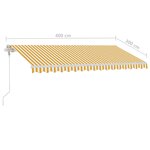 vidaXL Auvent automatique sur pied 400x300 cm Jaune et blanc