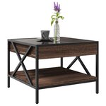 vidaXL Table basse avec LED Infinity chêne marron 50x50x38 cm