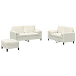 vidaXL Ensemble de canapés 3 Pièces avec coussins crème velours