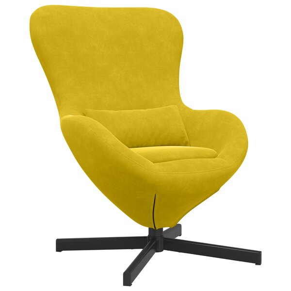 Fauteuil Œuf en Velours Jaune