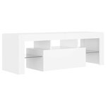 vidaXL Meuble TV avec lumières LED Blanc 120x35x40 cm