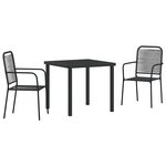 vidaXL Ensemble de salle à manger pour jardin 3 Pièces Noir