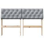 vidaXL Tête de lit capitonnée Gris clair 120 cm Pin massif