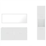 vidaXL Ensemble de meubles de salle de bain 3 Pièces blanc brillant
