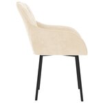 vidaXL Chaises à manger lot de 2 Crème Velours