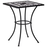 vidaXL Ensemble de bistro 3 Pièces mosaïque Carreau céramique noir Blanc