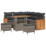 vidaXL Ensemble de canapé de jardin 8 Pièces Gris 90 x 55 x 71 cm
