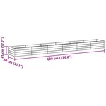 vidaXL Jardinière surélevée Marron Clair 600 x 80 x 45 cm