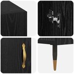 vidaXL Bureau avec porte Chêne noir 140 x 50 x 75 cm Bois d'ingénierie