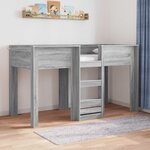 vidaXL Lit Superposé pour Enfants Gris Sonoma 75 x 190 cm