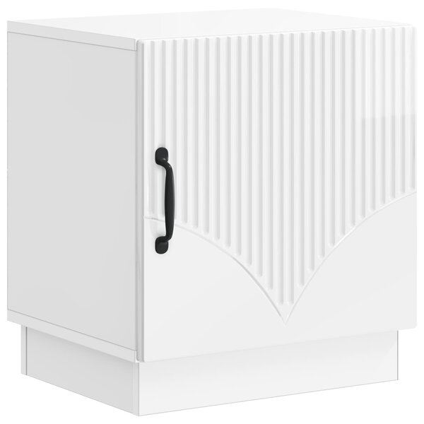 vidaXL Table de chevet Blanc brillant 43 x 34 5 x 47 cm