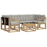 vidaXL Ensemble de canapés d'extérieur 7 pc Blanc et gris clair