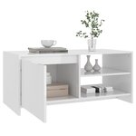 vidaXL Table basse blanc brillant 102x50x45 cm bois d'ingénierie