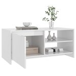 vidaXL Table basse Blanc brillant 102x50x45 cm Bois d'ingénierie