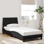 vidaXL Cadre de lit sans matelas Hanko noir 90x200 cm velours