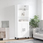 vidaXL Buffet haut Blanc 69 5x34x180 cm Bois d'ingénierie