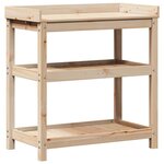 vidaXL Table de rempotage et étagères 82 5x45x86 5 cm bois massif pin