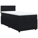 vidaXL Sommier à lattes de lit avec matelas Noir 100x200 cm Velours