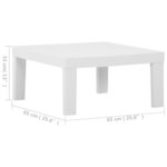 vidaXL Table de salon de jardin Plastique blanc