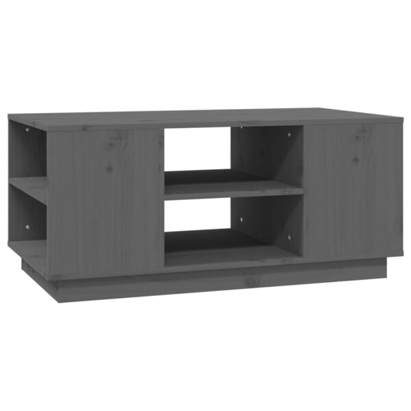 vidaXL Table basse Gris 90x49x40 5 cm Bois massif de pin