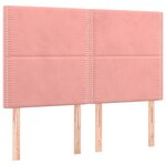 vidaXL Tête de lit à LED Rose 144x5x118/128 cm Velours