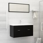 Vidaxl ensemble de meubles de salle de bain noir aggloméré