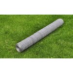 vidaXL Grillage pour volière Acier galvanisé 25 x 0 5 m Argenté