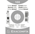 Paquet 100 Fiches Sous Film - Bristol Quadrillé 5x5 Non Perforé 74x105mm - Blanc - X 40 - Exacompta