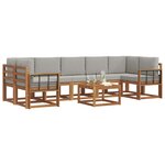 vidaXL Ensemble de canapés d'extérieur 8 Pièces Gris Naturel et Clair