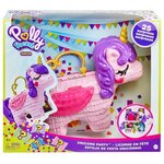 Polly pocket coffret licorne surprises - piñata licorne féérique + de 25 accessoires