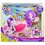 POLLY POCKET Coffret Licorne Surprises - Piñata Licorne Féérique + de 25 accessoires