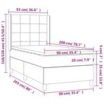 vidaXL Sommier à lattes de lit avec matelas Crème 90x200 cm Tissu