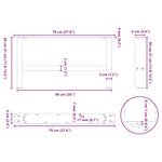 vidaXL Pieds de table basse Noir 2 pièces 70 x (30-31) cm Acier