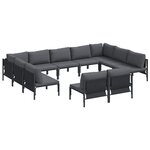 vidaXL Ensemble de canapé de jardin 11 Pièces Anthracite Acier