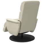 vidaXL Fauteuil inclinable de massage et repose-pieds crème similicuir