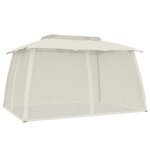 vidaXL Tonnelle avec double toit et parois en filet crème acier