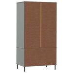 vidaXL Garde-robe avec pieds en métal Gris 90x55x172 5 cm Bois OSLO