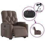 vidaXL Fauteuil inclinable électrique marron similicuir