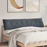 vidaXL Coussin de Dos Gris foncé 200 x 50 cm Tissu en velours côtelé