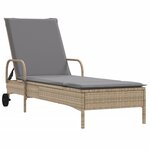 vidaXL Chaises longues avec coussins lot de 2 beige résine tressée