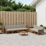 vidaXL Ensemble de canapés d'extérieur 8 Pièces Naturel et Gris clair