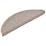 vidaXL Tapis d'escalier 30 pièces 56 x 17 x 3 cm Marron clair Demi-rond