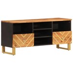 vidaXL Meuble TV marron et noir 100x33 5x46 cm bois massif de manguier