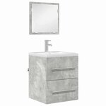 vidaXL Ensemble de mobilier de salle de bain Gris 41 x 38 5 x 48 cm